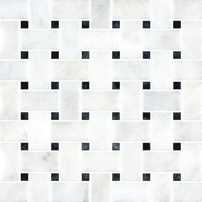 Basketweave marble mosaic
