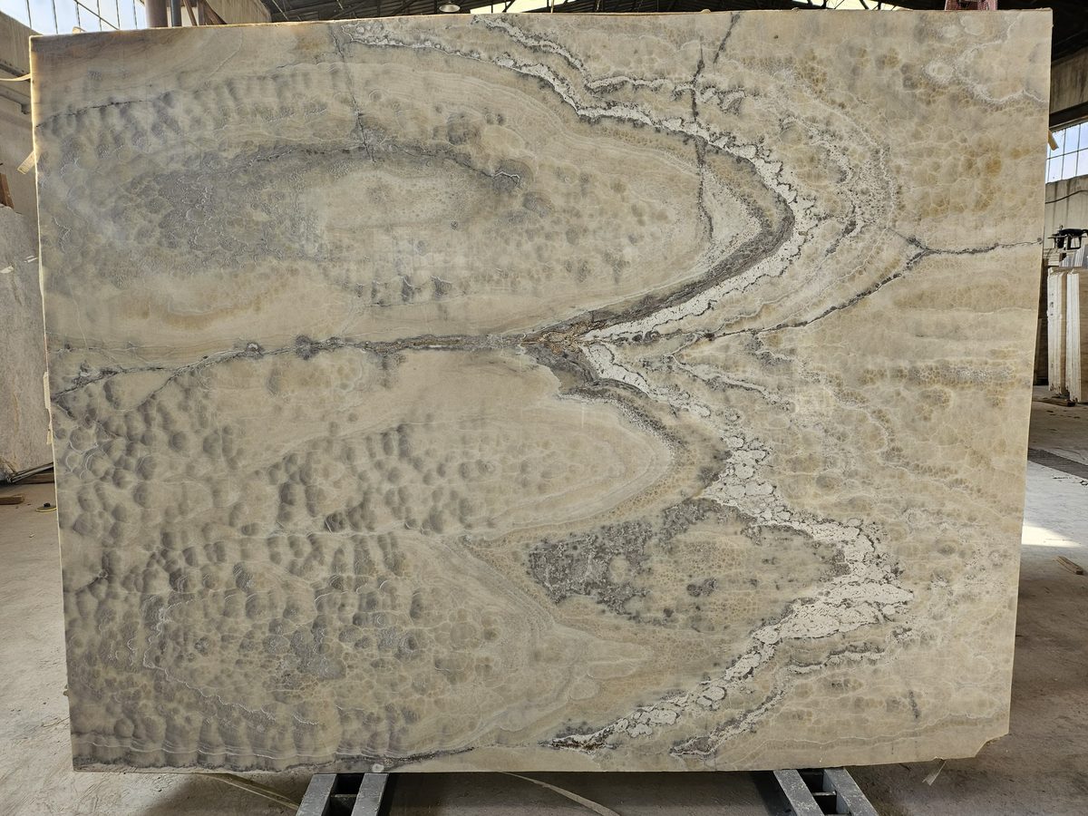 Beige marble slab