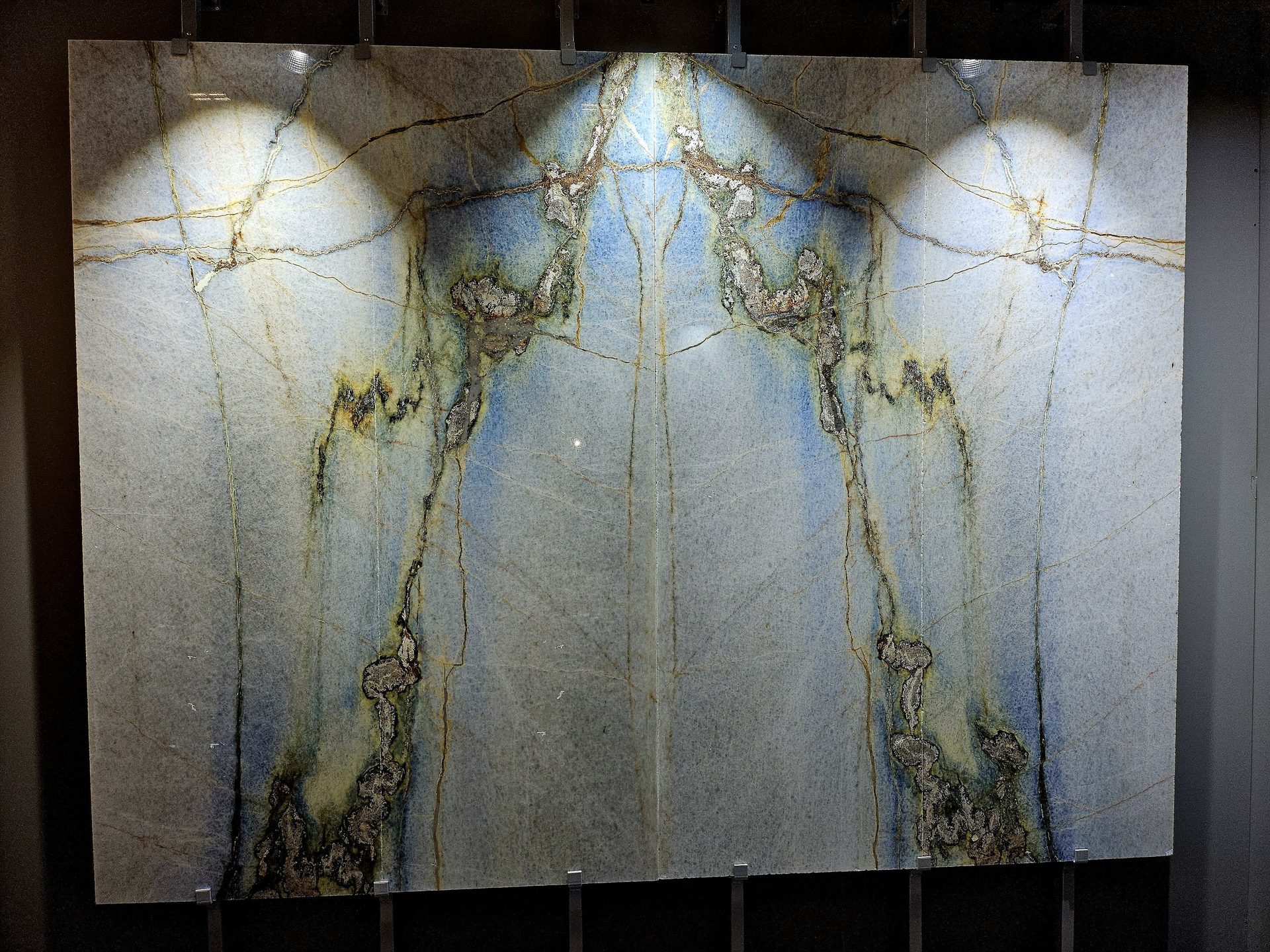 Backlit natural stone slab