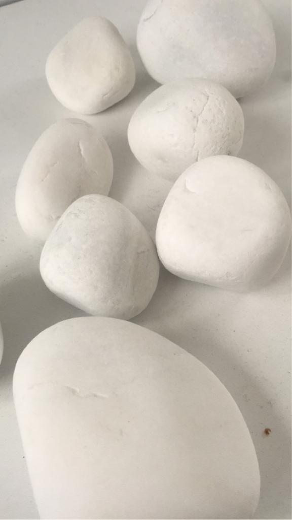 White tumbled dolomite landscape stones